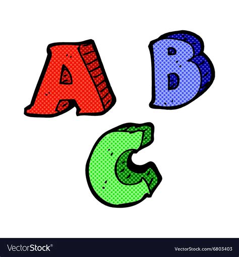 Comic Cartoon Abc Letters Royalty Free Vector Image