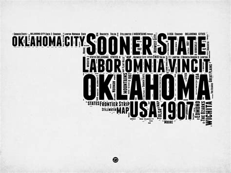 Oklahoma Word Cloud 2 Digital Art By Naxart Studio Pixels