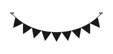 Blank Banner Bunting Garland Silhouette Templates For Scrapbooking