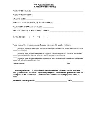Prn Authorization Letter Fill Online Printable Fillable Blank Pdffiller