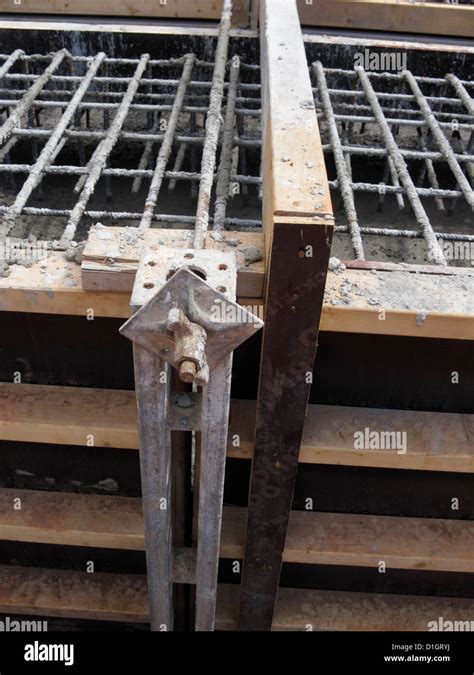 Shuttering Concrete Pour Rebar Timber Formwork Of Strip Foundation Of