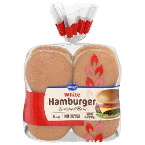 Kroger White Hamburger Enriched Buns Ct Oz Kroger