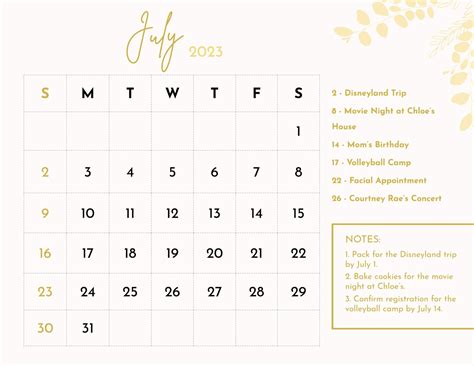 Cute Printable Monthly Calendar July 2024 2024 Calendar Printable