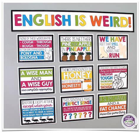 English Posters Classroom Bulletin Board Decor 40 English Is Weird