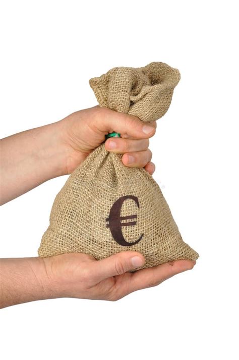 Euro Bag Stock Photo Image Of White Savings Hands 13636990