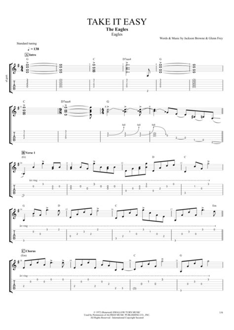 Take It Easy By The Eagles Full Score Guitar Pro Tab