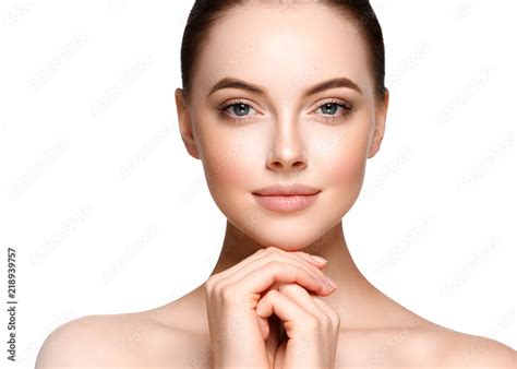 Fotka „beauty Woman Face With Healthy Skin Lips Natural Makeup Healthy