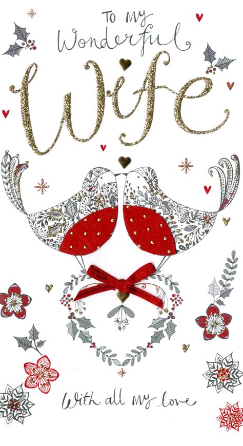 Wife Embellished Christmas Card Cards