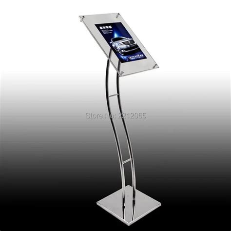 A4 Floor Standing Curved Post Menu Sign And Poster Holder Display Stand