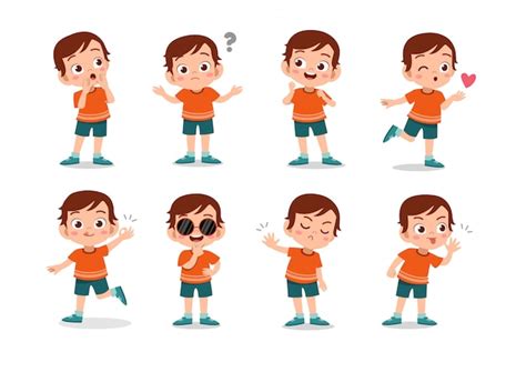 Premium Vector Set Of Boys Characters