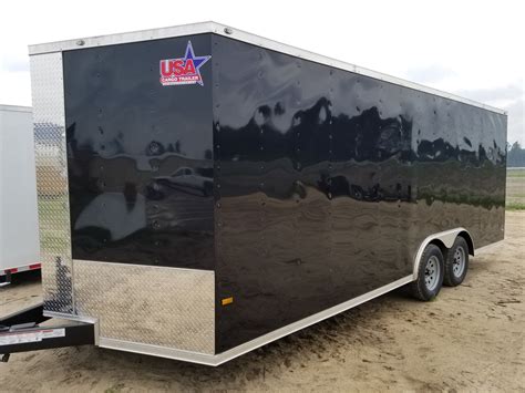 Low Price Enclosed Trailers 85x20 Black 3500 Ad 160 Usa Cargo Trailer