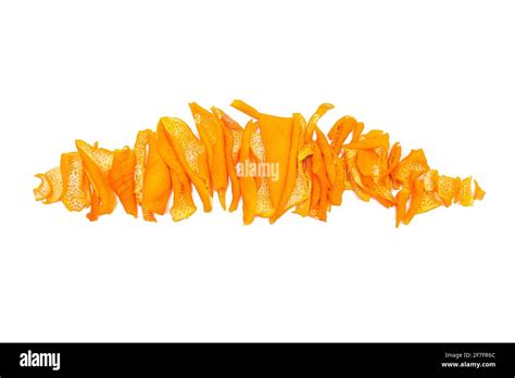 Dried Orange Peels Isolated On A White Background Stock Photo Alamy