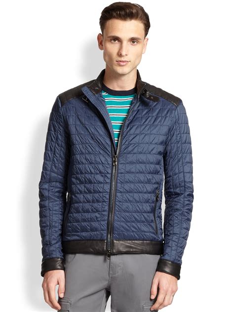 Lyst Michael Kors Quilted Jacket In Blue For Men