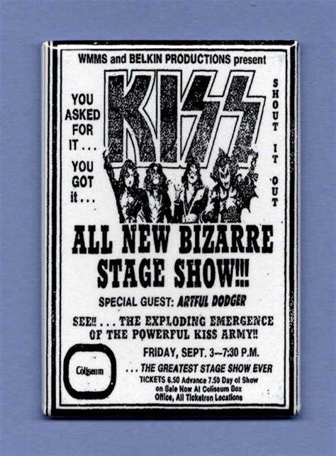 Kiss In Concert 2x3 Fridge Magnet Poster Rock N Roll Group Band Guitar Live Ad Ebay