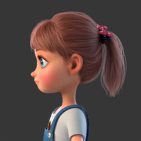 Cute Girl Cartoon Characters 3d