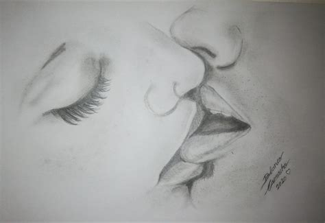 Dibujo A Lapiz Ilustraci N De Beso Labios Besandose Besos De Parejas