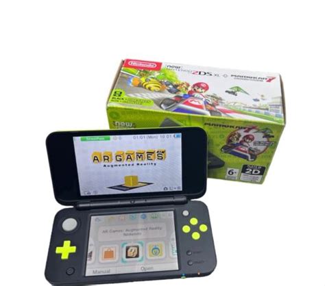 new nintendo 2ds xl black and lime green mario kart 7 console bundle 45496504762 ebay