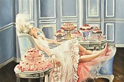 let them eat cake Marie Antoinette French art print A4 romantic couple ...