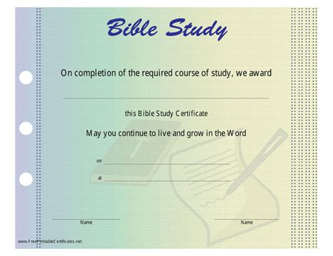 Bible Study Certificate Template Download Printable Pdf Templateroller