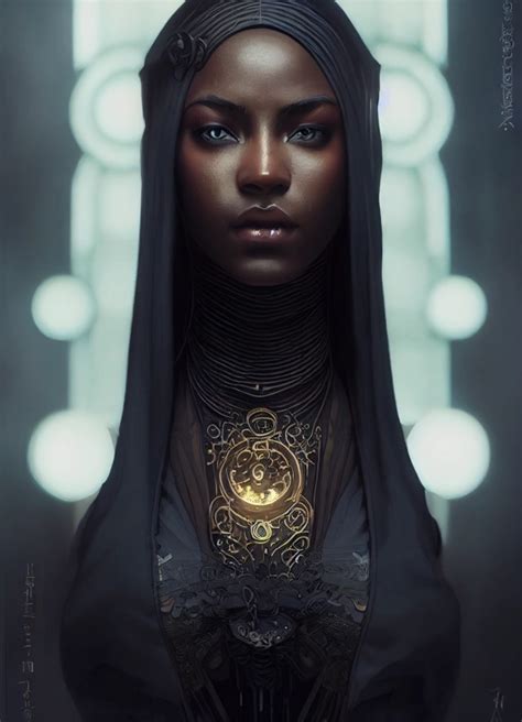 Beautiful Ethereal Cyberpunk Ebony Girl Intricate Art Midjourney