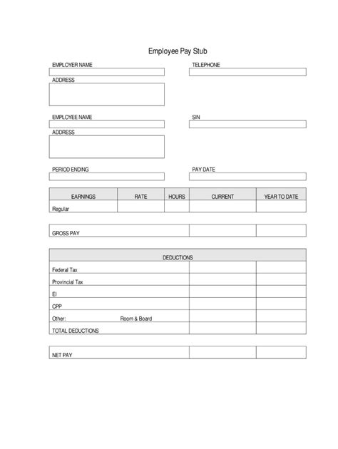 Employee Pay Stub Fill And Sign Printable Template Online Us Legal