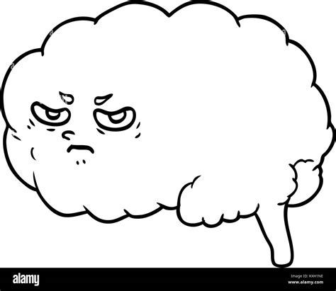 Cartoon Angry Brain Stock Vector Image And Art Alamy