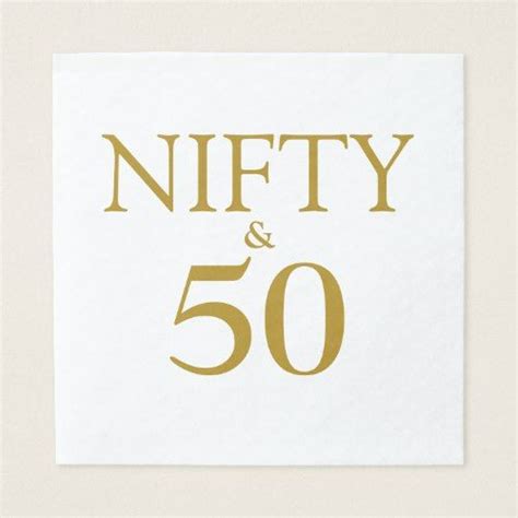 Nifty And Fifty 50th Birthday Party Paper Napkins