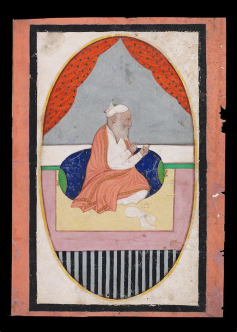 bonhams an elderly nobleman possibly a sikh seated in a pavilion punjab plains early 19th