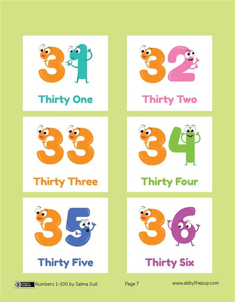 Numbers 31 36 Flash Cards Free Printable Papercraft Templates