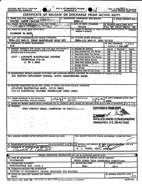 Military Records Dd214 Form Universal Network