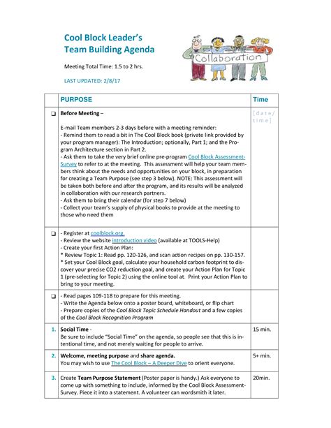 Team Building Agenda Template