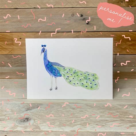 Penelope The Peacock Notelet Arty Bee Designs