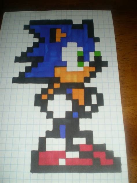 8 Bit Sonic Pixel Art Grid Tutorial Paso A Paso Podrobnee