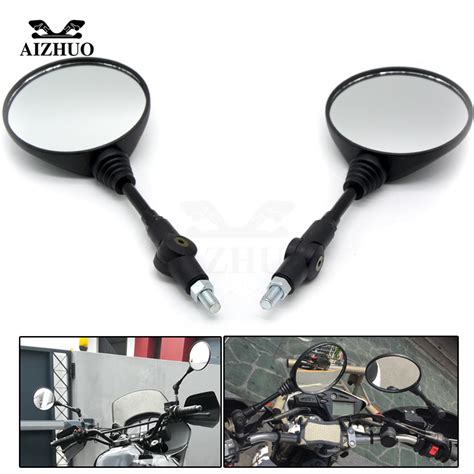 Universal Motorcycle Rearview Mirror Folding Round 810 Mm Side Mirrors