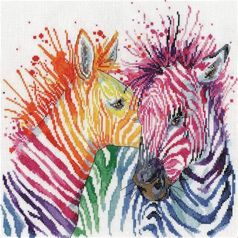 Design Works Counted Cross Stitch Kit 12 X12 Colorful Zebras 14 Count