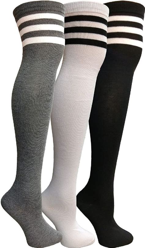 Yacht And Smith Womens Over The Knee Socks Referee Style Thigh High Knee