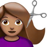 Download woman getting haircut emoji | emoji island. 💇🏽 Person Getting Haircut Emoji with Medium Skin Tone Meaning