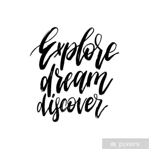 Wall Mural Hand Lettering Explore Dream Discover Vector Calligraphy