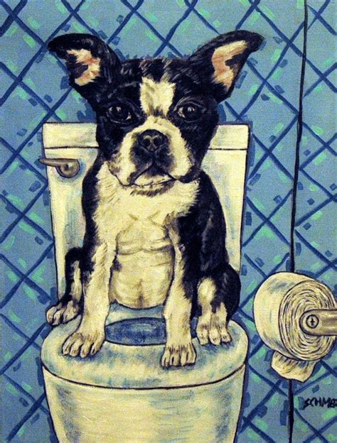Boston Terrier Dog Art Print Poster T Modern Folk