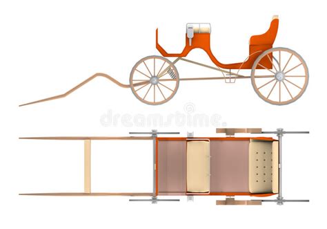Vintage Carriage Isolated On White Stock Illustration Illustration Of