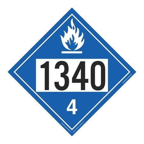 Un1340 Dangerous When Wet Stock Numbered Placard Carlton Industries