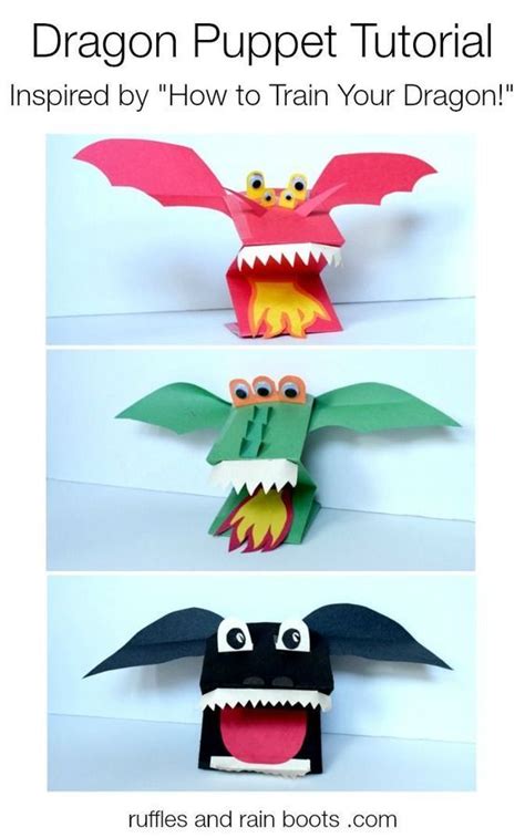 Easy Paper Dragon Puppets From Ruffles And Rain Boots New Years Crafts