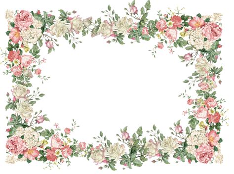 Wedding Invitation Flower Rose Vintage Clip Art Floral Frame Png File