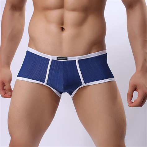 Aiiou Sexy Men Underwear Boxer Shorts Ice Silk Trunks Penis Pouch