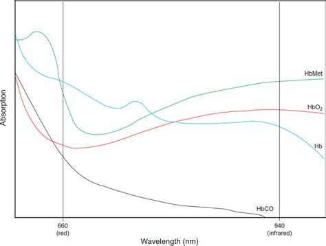 Spectra Of The Relative Absorption Of Oxyhemoglobin Hbo 2