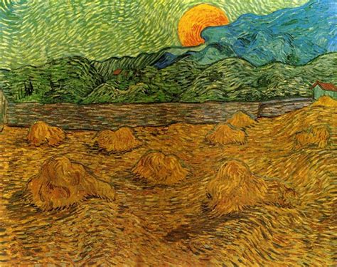 Evening Landscape With Rising Moon 1889 Vincent Van Gogh