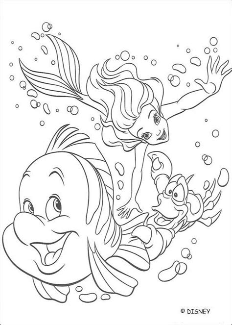 Dibujos Para Colorear Flounder Y Sebastián