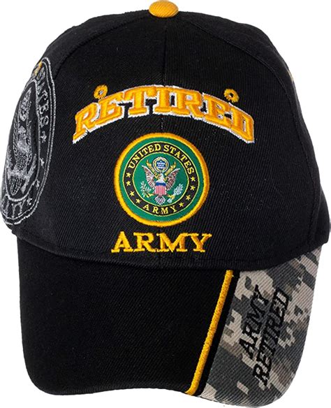 Officially Licensed Us Army Retired Baseball Cap In Black And Digital