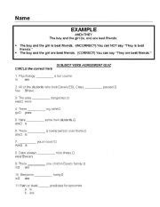 Fill in the blanks with a verb form that agrees with the subject. English worksheets: Subject Verb Agreement Quiz