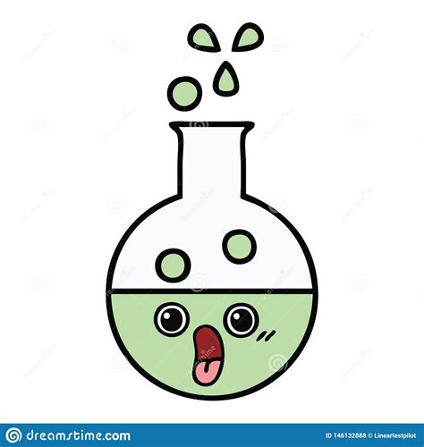 Cute Cartoon Of A Test Tube Stock Vector Illustration Of Drawing